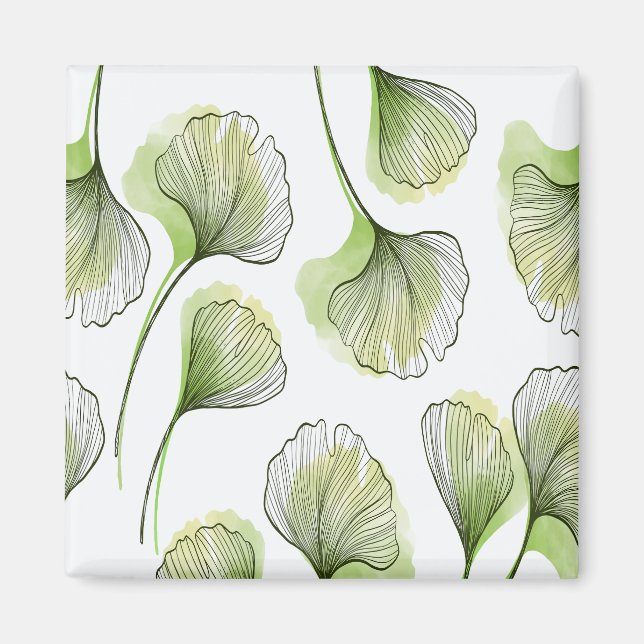 Grüne Blätter Magnet (Vorne)