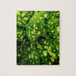 Grüne Blätter mit Muster Puzzle