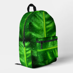 Grüne Blätter mit Ruin Drops-Backpack Bedruckter Rucksack