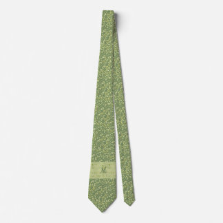Grüne Blätter Monogramm Krawatte Geschenk für Vate