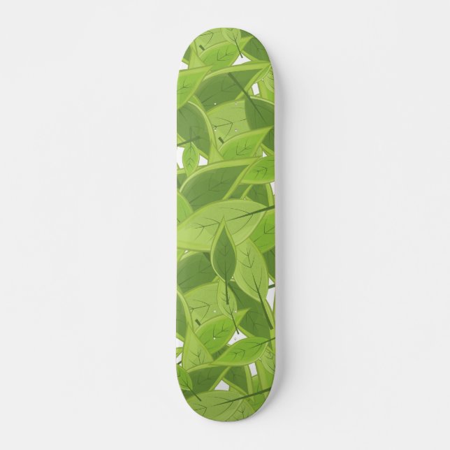 Grüne Blätter Muster Skateboard (Vorne)