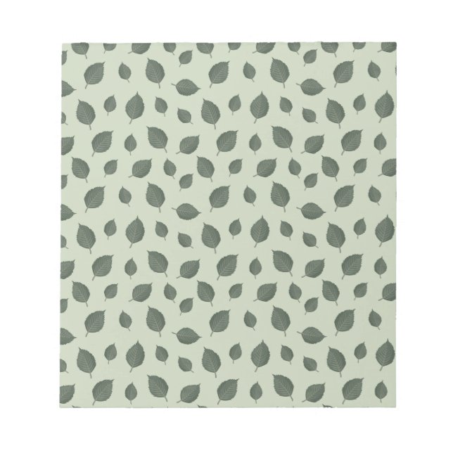 Grüne Blätter, nahtloses Muster Notizblock (Vorderseite)