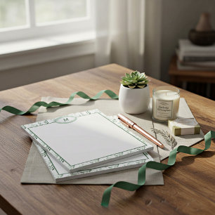 Grüne Blätter personalisiert   Notizblock