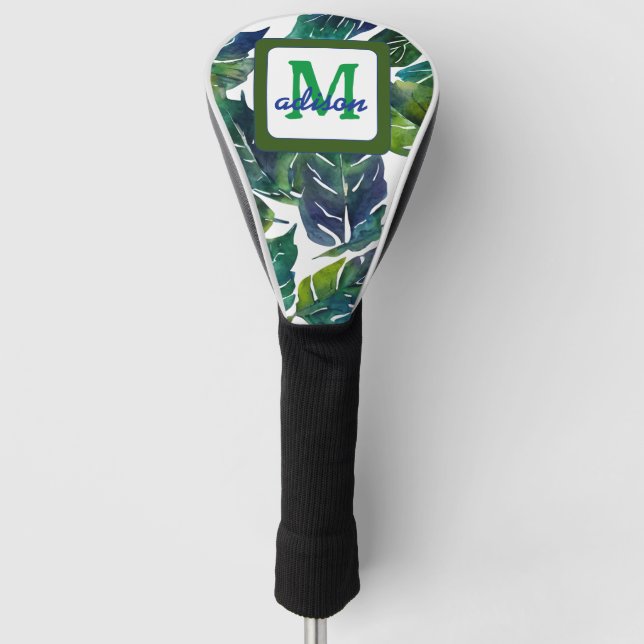 Grüne Blätter Philodendron Foliage Botanical Golf Headcover (Vorderseite)