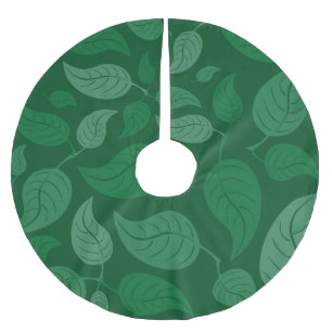 Grüne Blätter Polyester Weihnachtsbaumdecke