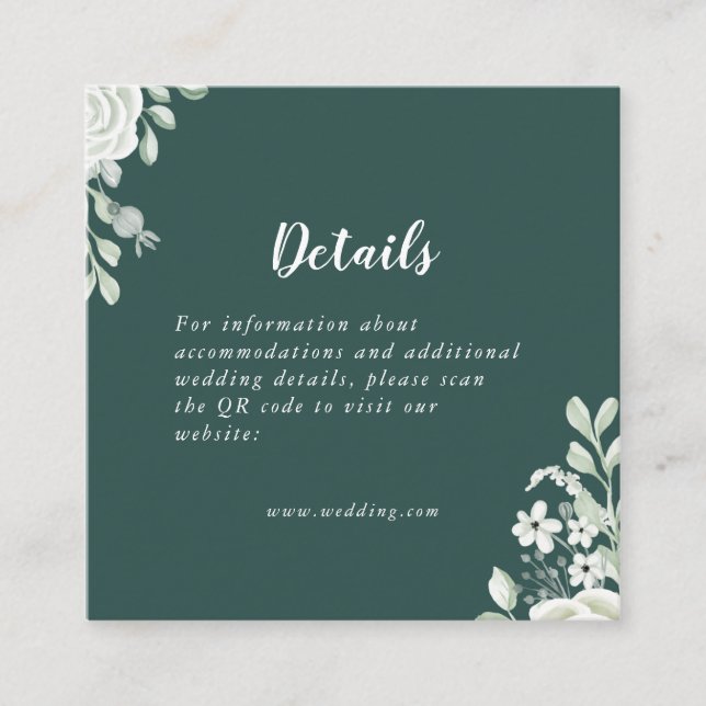 Grüne Blätter QR-Code Details Begleitkarte (Vorderseite)