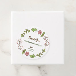 Grüne Blätter Rosa Blume Brautparty Geschenkanhänger