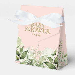 Grüne Blätter Roségold Babyparty Geschenkschachtel