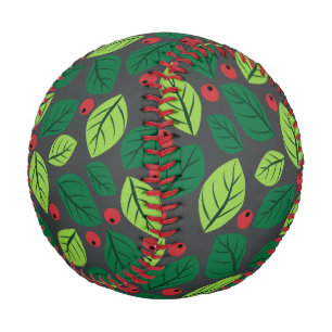 Grüne Blätter, rote Berries, Muster von Blätter Baseball