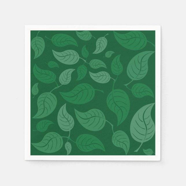 Grüne Blätter Serviette (Vorderseite)