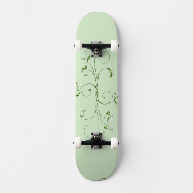 Grüne Blätter Skateboard (Vorderseite)