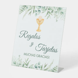 Grüne Blätter Spanischer erster Kommunaltisch Zelt Sockelschild