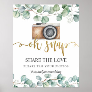 Grüne Blätter Teilen die Liebe Tag Foto Hochzeit Poster