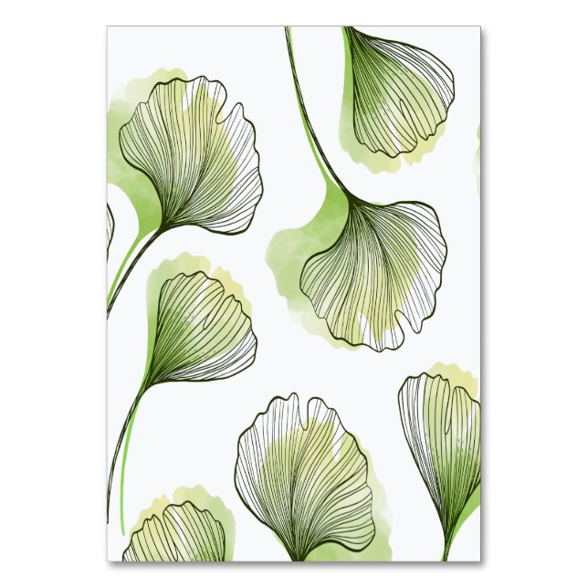 Grüne Blätter Tischnummer (Vorderseite)