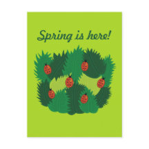 Grüne Blätter und Ladybugs Frühling ist hier