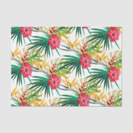 Grüne Blätter und rote Blume Seidenpapier