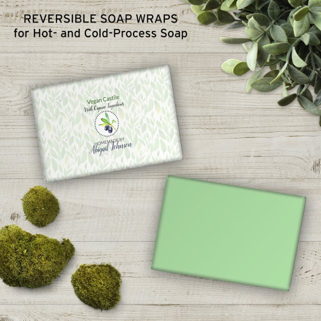 Grüne Blätter 🍃 Verpackungspapier für Seife aus K (Green Olive Leaves 🍃 Castile Soap Packaging Paper
)