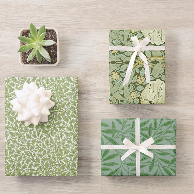 Grüne Blätter Vintag Morris Patterns Oak Willow (Von Creator hochgeladen)