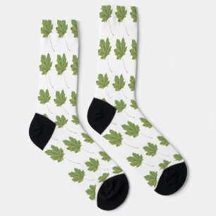 Grüne Blätter Weiße Socken