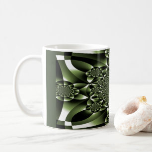 Grüne Blätterblätter Kaffeetasse