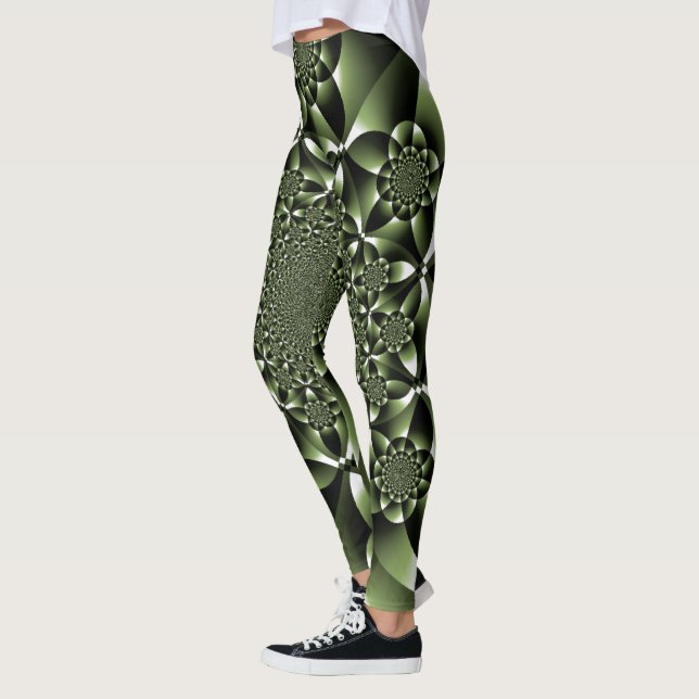 Grüne Blätterblätter Leggings (Links)