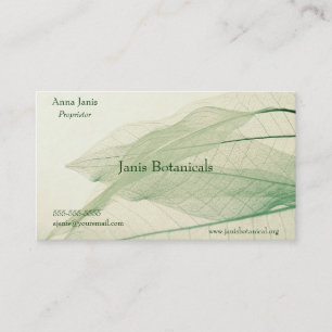 grüne Blattskelett-Visitenkarte Visitenkarte