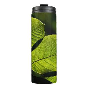Grüne Blattviertel Thermosbecher