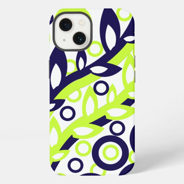 Grüne Blaue Blätter iPhone Hülle (Rückseite)