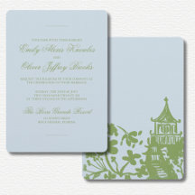 Grüne Blaue Florale Wasserfarbe Hochzeit 