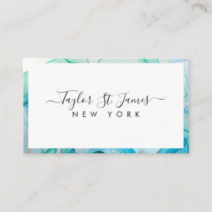 Grüne blaue Grenz-Visitenkarte Visitenkarte