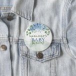 Grüne blaue Hydrangea Die Junge Baby-Dusche Button<br><div class="desc">Grüne blaue Hydrangea Die Knopfwand für die Baby-Dusche. Matching-Elemente verfügbar.</div>