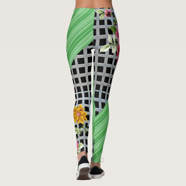 Grüne, blaue Leggings (Rückseite)