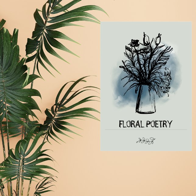 Grüne blaue Minimalblütenkohle Leinwanddruck (Von Creator hochgeladen)