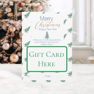 Grüne Blaue Pagode Weihnachtsbaum Geschenkkarte Ha Einladung