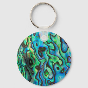 Grüne blaue pauschale Muschel Schlüsselanhänger