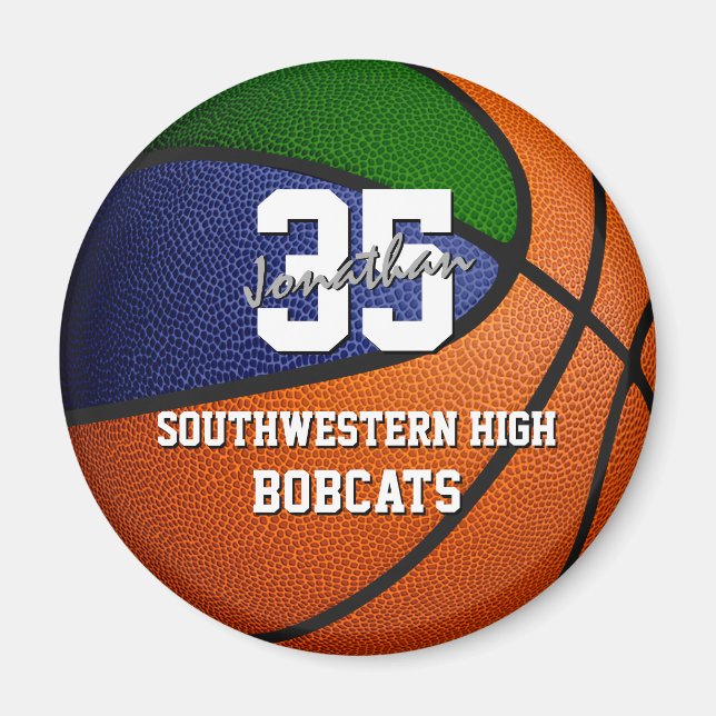 Grüne blaue Sportmannschaften Farben Geschenke Bas Magnet (Vorne)