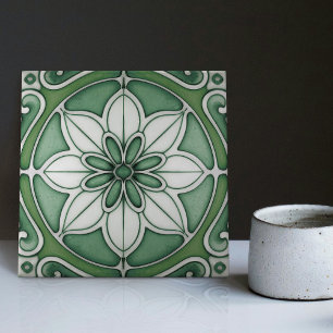 Grüne blaue Wanddekoration Art Nouveau Rückwand Fliese