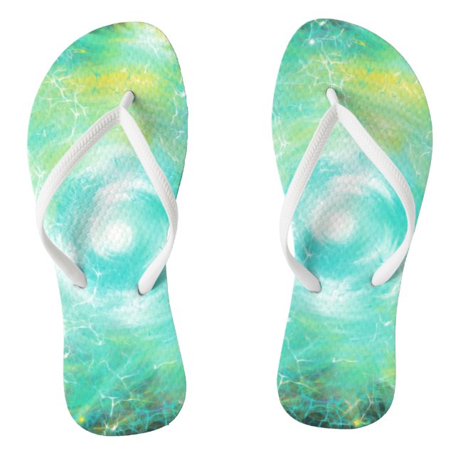 Grüne Blitz Trinity Star Christliche Anbetungskuns Flip Flops (Fußbett)