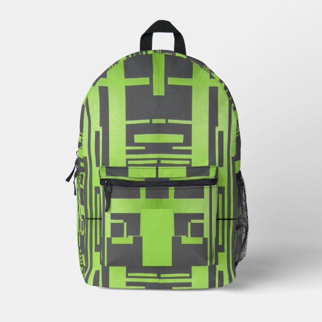 Grüne Blockade Bedruckter Rucksack (Vorderseite)