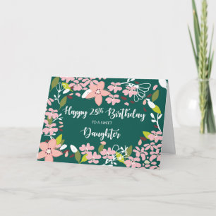 Grüne Blume am 28. Geburtstag Karte