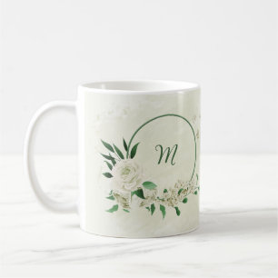 Grüne Blume aus Elfenbein Kaffeetasse