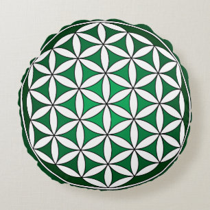 Grüne Blume der Meditation Pillow Rundes Kissen