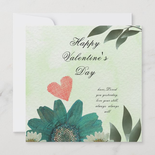 Grüne Blume - eine Liebe wie keine andere Dankeskarte (Vorderseite)