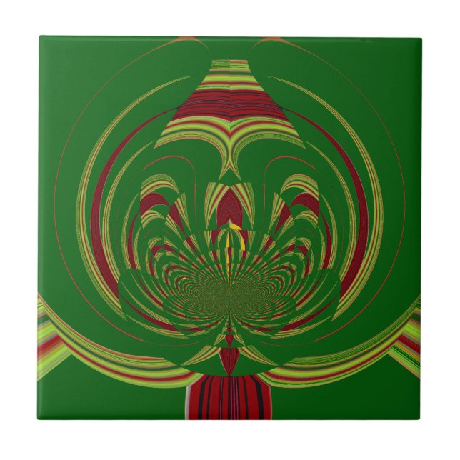 Grüne Blume Fliese (Vorderseite)