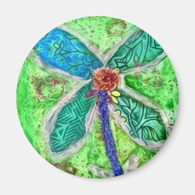 Grüne Blume Magnet (Vorne)