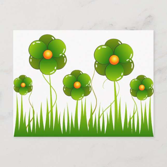 Grüne Blume - Maßgeschneiderte Postkarte (Vorderseite)
