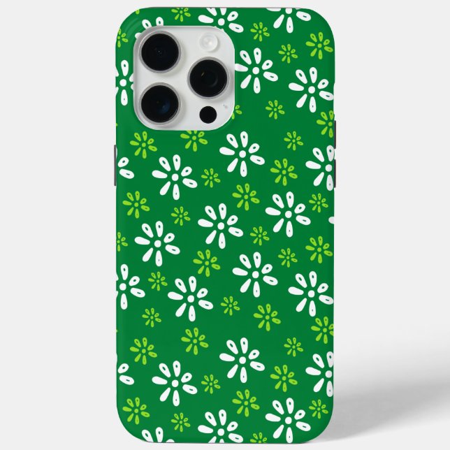 Grüne Blume Muster iPhone 15 Pro Max Fall Case-Mate iPhone Hülle (Rückseite)