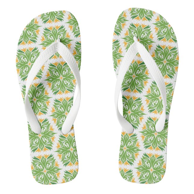Grüne Blume, Muster von Blume, Blumenmuster Flip Flops (Fußbett)