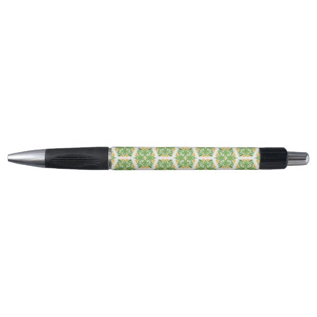 Grüne Blume, Muster von Blume, Blumenmuster Kugelschreiber (Vorderseite)