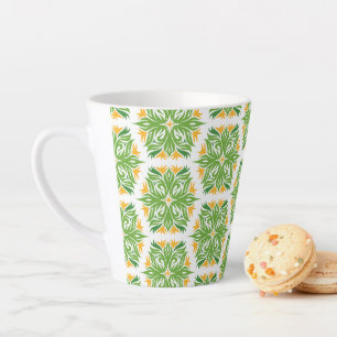 Grüne Blume, Muster von Blume, Blumenmuster Milchtasse